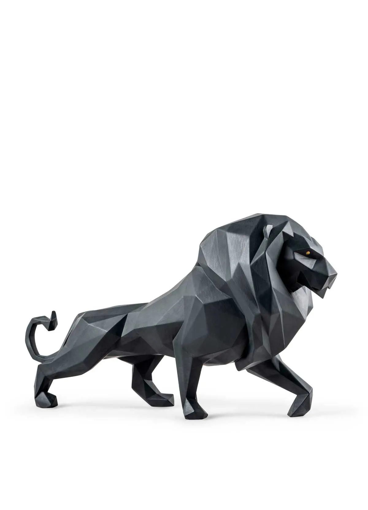 Escultura León. Negro mate