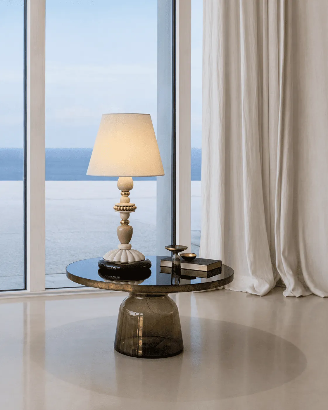 FIREFLY LAMPARA MESA ROSA ORO