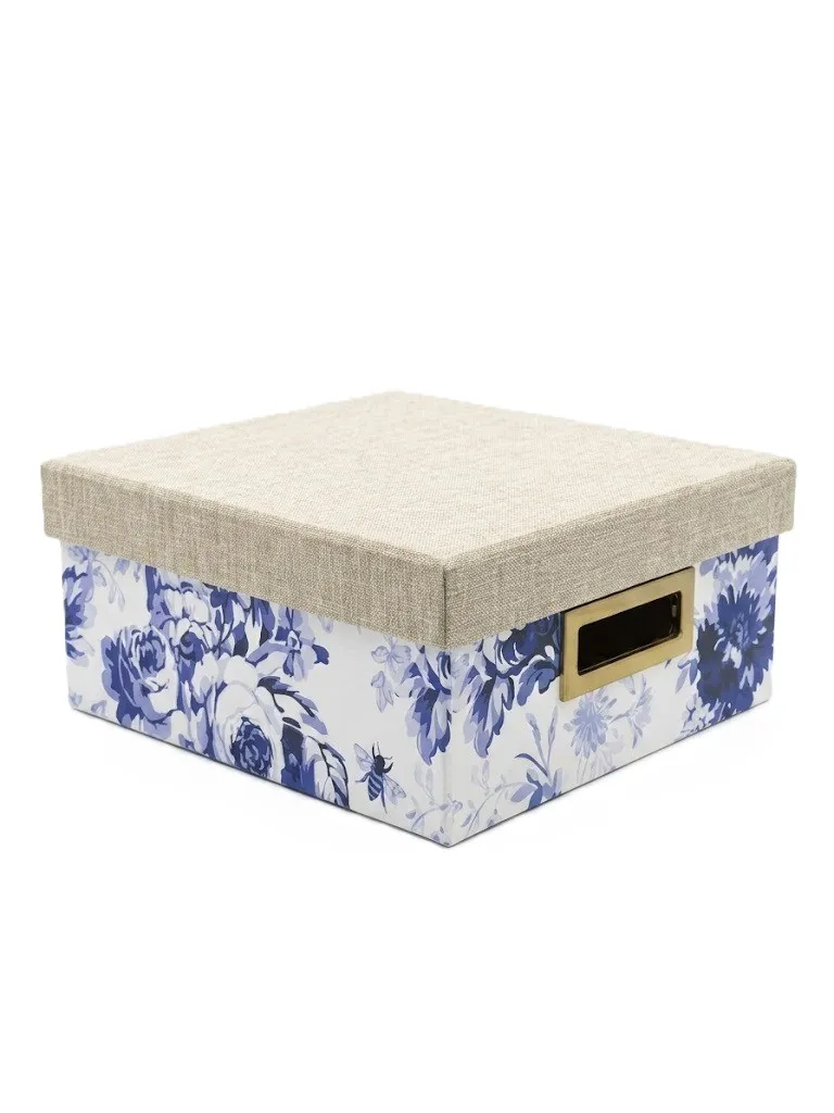 CAJA DE FLORES AZUL PEQ